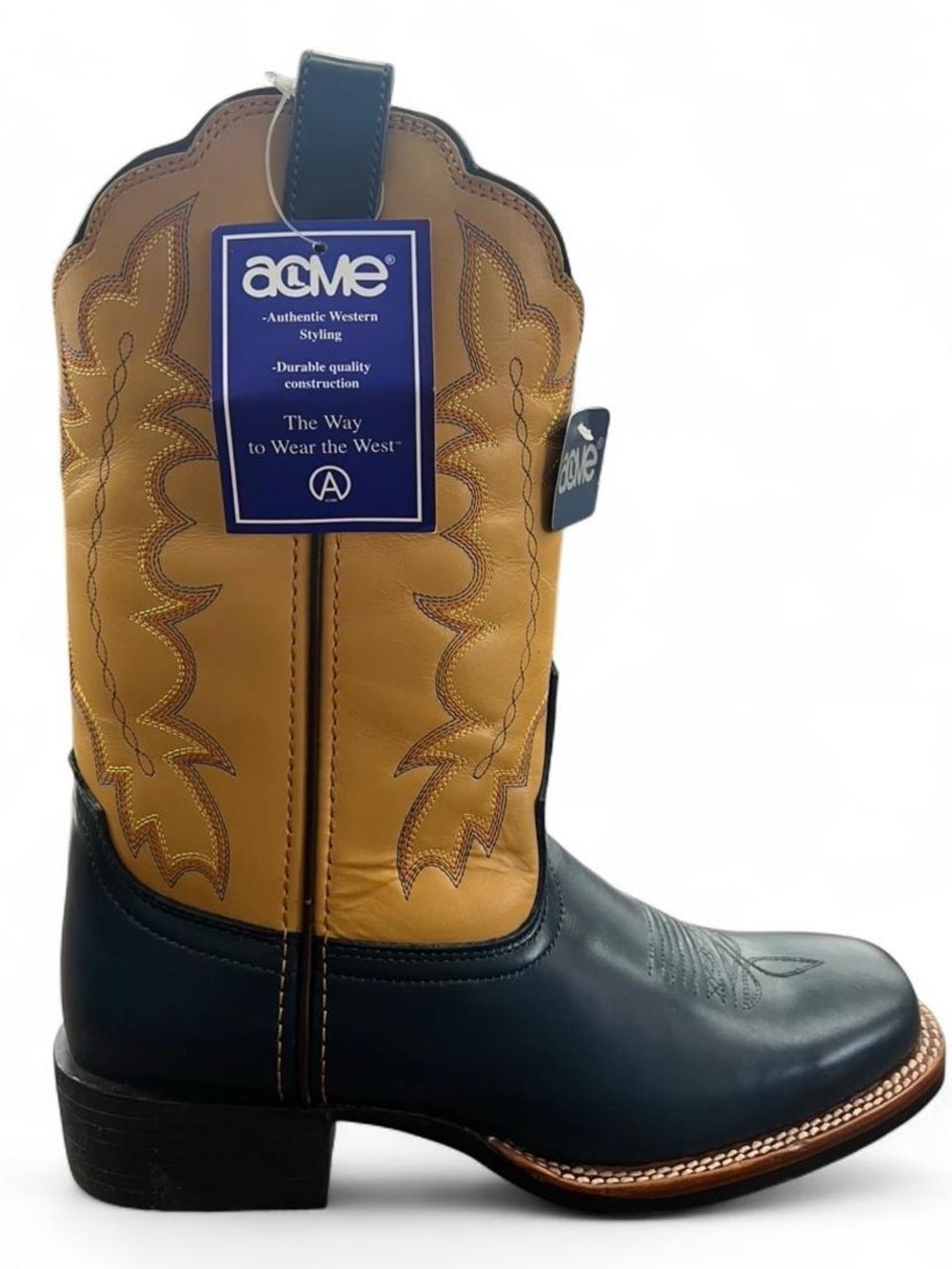 Mens Acme Western Square Toe Boots size 8.5